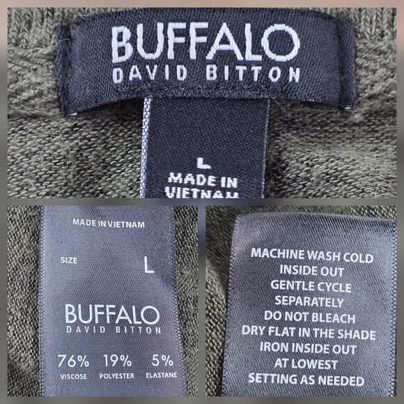 💇‍♀️Buffalo Olive Green Lightweight Long Sleeve Sweater Large - Picture 12 of 14